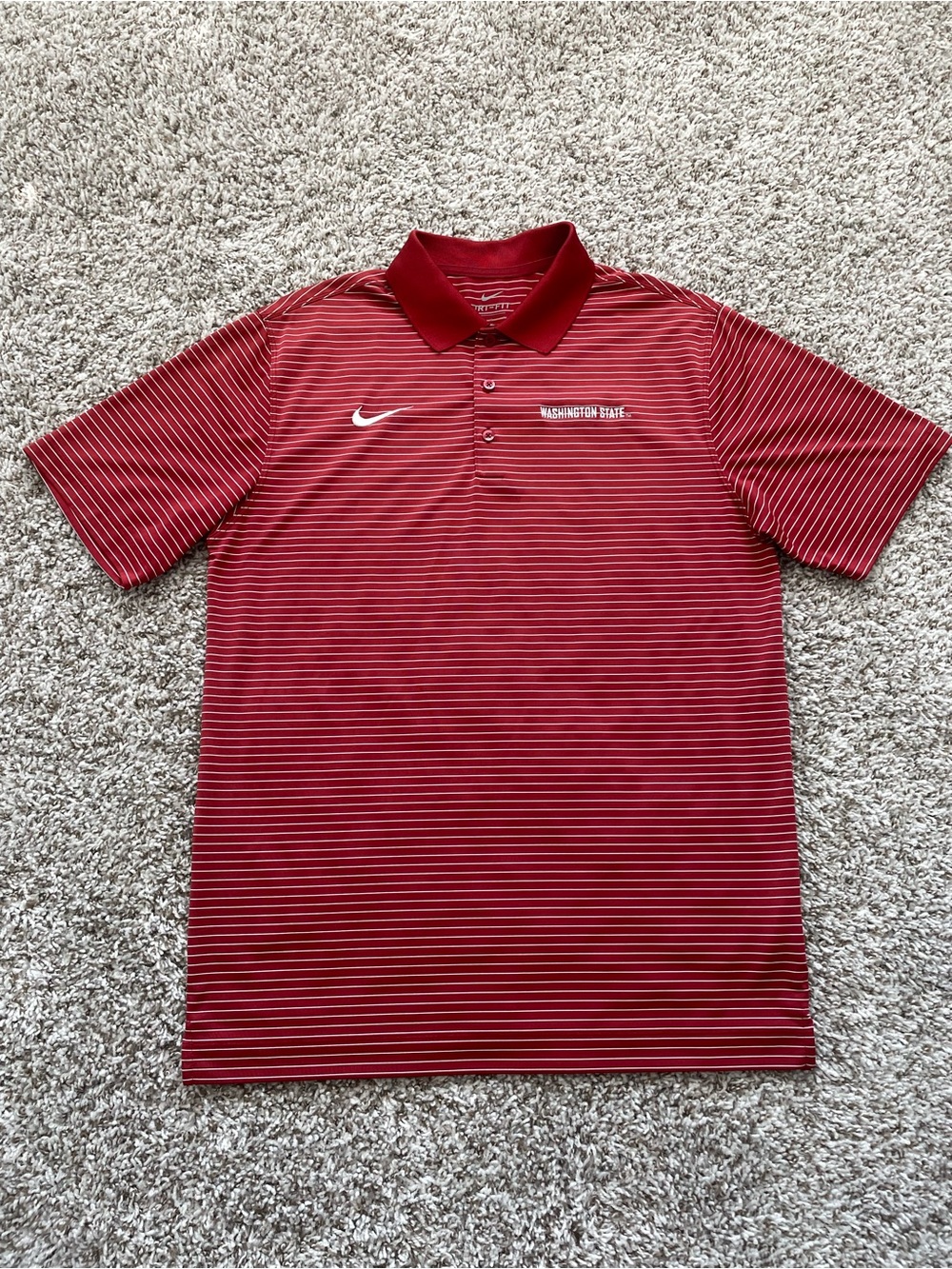 Nike Stadium Striped WSU Washing State Cougars Polo Men’s Medium